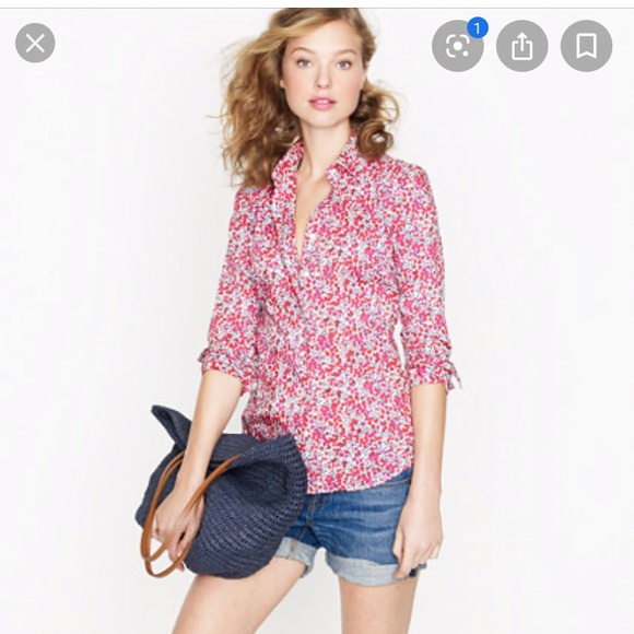 J. Crew | Tops | Jcrew Ruffle Popover 